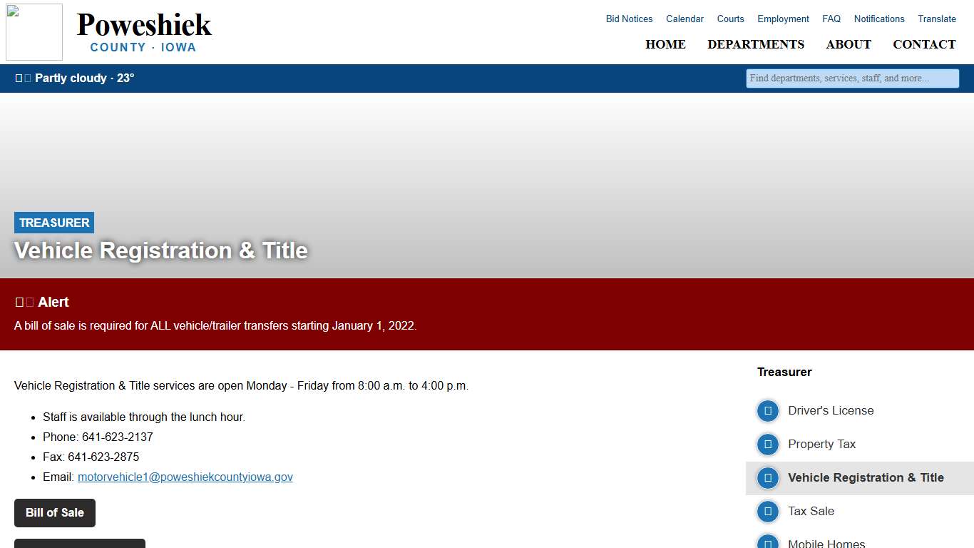 Vehicle Registration & Tags - Treasurer - Poweshiek County, Iowa