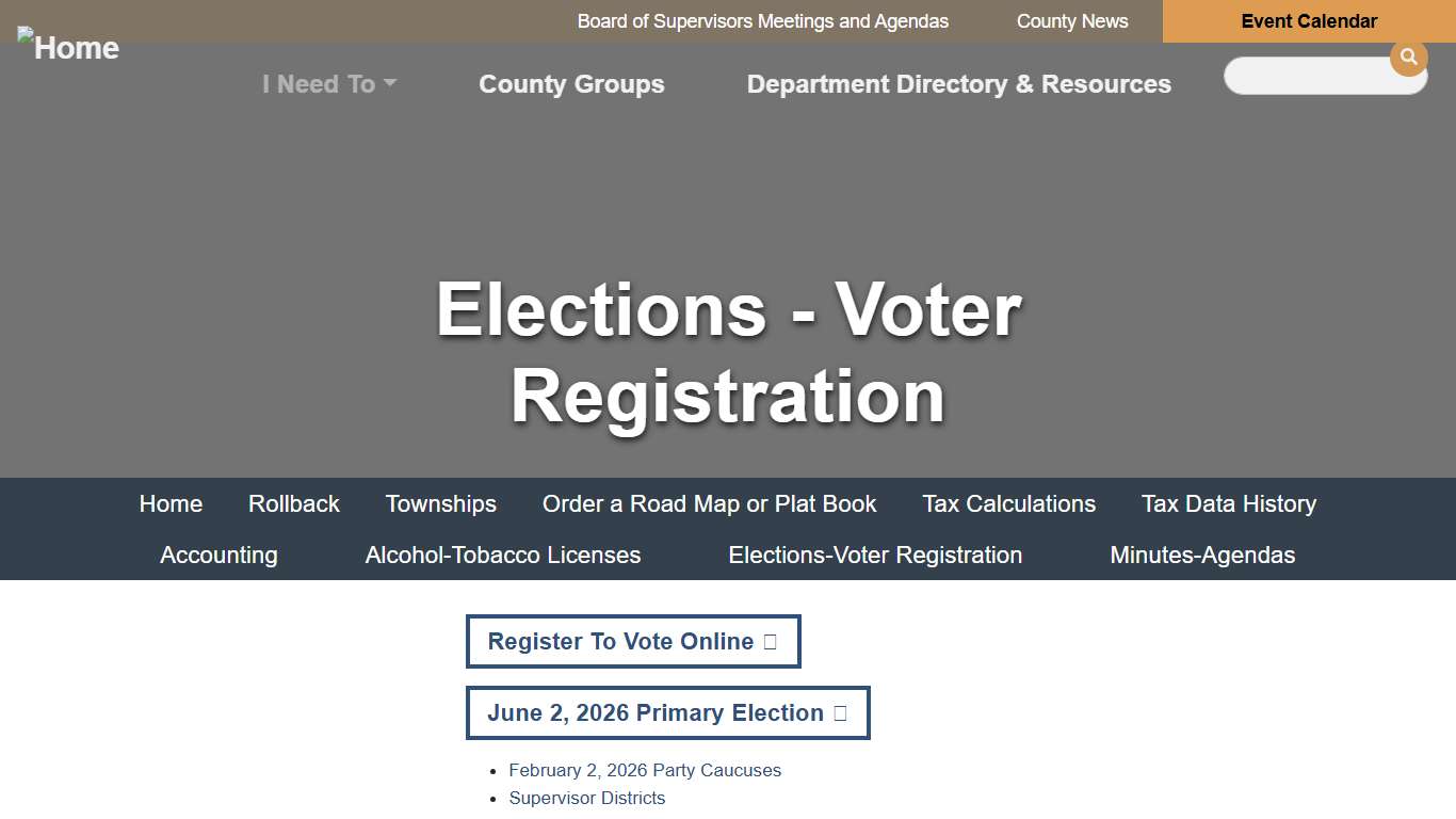 Elections - Voter Registration Johnson County